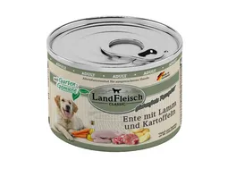 LandFleisch Hundenassfutter Classic Ente mit Lamm und Kartoffeln