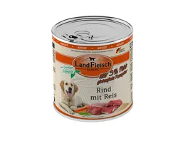LandFleisch Classic Hundenassfutter Rind mit Reis und Gartengemuese extra mager