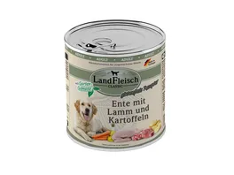 LandFleisch Classic Hundenassfutter Ente mit Lamm und Kartoffeln und Gartengemuese