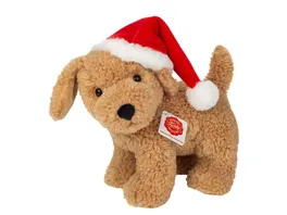 Teddy Hermann Hund mit Weihnachtsmuetze 20 cm