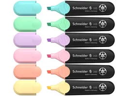 Schneider Textmarker 6er Etui Pastell