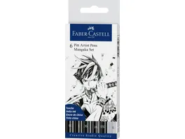 FABER CASTELL Pitt Artist Pen Tuschestift 6er Etui Mangaka