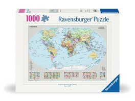 Ravensburger Puzzle 12000065 Politische Weltkarte 1000 Teile