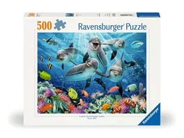 Ravensburger Puzzle 12000200 Delphine im Korallenriff 500 Teile Puzzle fuer Erwachsene und Kinder ab 10 Jahren