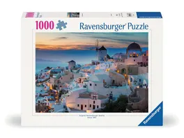 Ravensburger Puzzle 12000663 Abend in Santorini Griechenland 1000 Teile Puzzle fuer Erwachsene und Kinder ab 14 Jahren