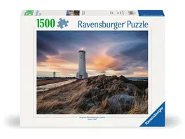 Ravensburger Puzzle 12000732 Magische Stimmung ueber dem Leuchtturm von Akranes Island 1500 Teile