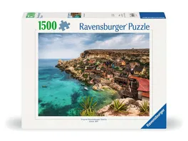 Ravensburger Puzzle 12000739 Popey Village Malta 1500 Teile Puzzle fuer Erwachsene und Kinder ab 14 Jahren