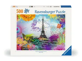 Ravensburger Puzzle 12000772 Postkarte aus Paris 500 Teile Puzzle fuer Erwachsene ab 12 Jahren