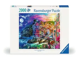 Ravensburger Puzzle 12000803 Farbenfrohe Cinque Terre 2000 Teile Puzzle fuer Erwachsene ab 14 Jahren