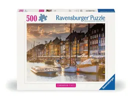 Ravensburger Puzzle 12000846 Scandinavian Places Sonnenuntergang in Kopenhagen 500 Teile Puzzle