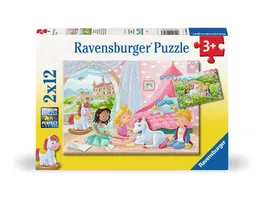 Ravensburger Kinderpuzzle 12000858 Zauberhafte Freundschaft 2x12 Teile Puzzle fuer Kinder ab 3 Jahren