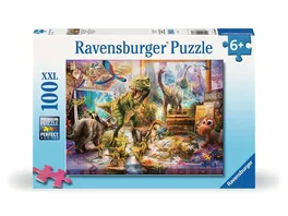 Ravensburger Kinderpuzzle 12000863 Dinos im Kinderzimmer 100 Teile XXL Puzzle fuer Kinder ab 6 Jahren