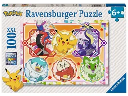 Ravensburger Kinderpuzzle 12001075 Pokemon Karmesin und Purpur 100 Teile XXL Pokemon Puzzle fuer Kinder ab 6 Jahren