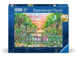 Ravensburger Puzzle 12001089 Vertraeumte Fahrraeder in Amsterdam 1000 Teile Puzzle fuer Erwachsene ab 12 Jahren