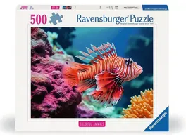 Ravensburger Puzzle 12001334 Colorful Animals Rotfeuerfisch 500 Teile Puzzle fuer Erwachsene und Kinder ab 12 Jahren