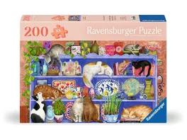 Ravensburger Puzzle 12001367 Katzen im Regal Puzzle fuer aeltere Menschen und Senioren