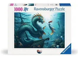 Ravensburger Puzzle 12001434 Enchanted Depths Dragon Mermaid and Turtles 1000 Teile Puzzle