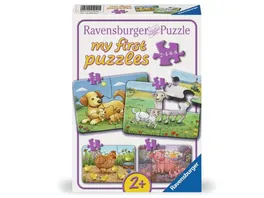 Ravensburger Kinderpuzzle 12004041 Kleine Bauernhoftiere my first puzzle mit 2 4 6 8 Teilen Puzzle fuer Kinder ab 2 Jahren