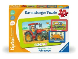 Ravensburger tiptoi Puzzle 00227 3 erste Puzzles Fahrzeuge niedliche Rahmenpuzzles fuer Kinder ab 2 Jahren