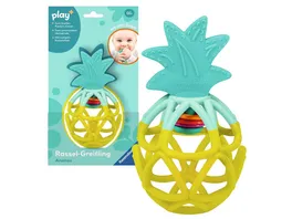 Ravensburger 4869 play Rassel Greifling Ananas Zahnungshilfe Silikon Baby Spielzeug ab 0 Monate