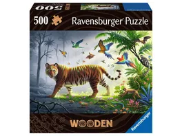 Ravensburger Puzzle WOODEN Puzzle Tiger im Dschungel 500 Teile