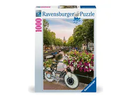 Ravensburger Puzzle Fahrrad und Blumen in Amsterdam 1000 Teile