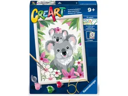 Ravensburger Beschaeftigung CreArt Malen nach Zahlen 20050 Koala Cuties Jubilaeum 50 Jahre Ravensburger Blaues Dreieck