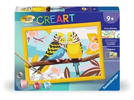 Ravensburger CreArt Malen nach Zahlen 23994 Bunte Wellensittiche ab 9 Jahren