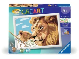 Ravensburger CreArt Malen nach Zahlen 23995 Loewe mit Baby ab 9 Jahren