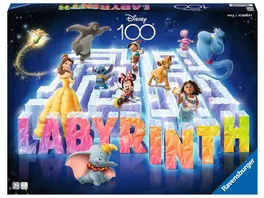 Ravensburger Spiel Disney 100 Labyrinth Der Familienspiel Klassiker fuer 2 4 Spieler ab 7 Jahren mit den beliebtesten Disney Charakteren