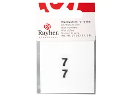Rayher Wachszahlen 7 silber 9mm 2Stueck