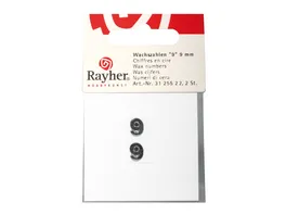 Rayher Wachszahlen 9 silber 9mm 2Stueck
