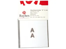 Rayher Wachsbuchstaben A silber 9mm 2Stueck