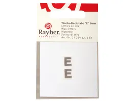 Rayher Wachsbuchstaben E silber 9mm 2Stueck