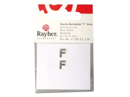 Rayher Wachsbuchstaben F silber 9mm 2Stueck