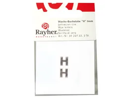 Rayher Wachsbuchstaben H silber 9mm 2Stueck