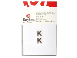 Rayher Wachsbuchstaben K silber 9mm 2Stueck