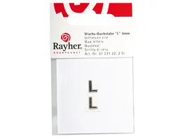 Rayher Wachsbuchstaben L silber 9mm 2Stueck