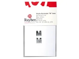 Rayher Wachsbuchstaben M silber 9mm 2Stueck