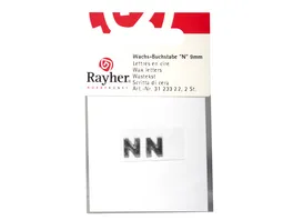 Rayher Wachsbuchstaben N silber 9mm 2Stueck