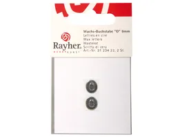 Rayher Wachsbuchstaben O silber 9mm 2Stueck