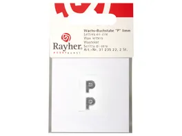 Rayher Wachsbuchstaben P silber 9mm 2Stueck
