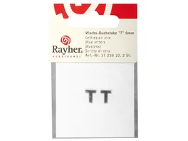 Rayher Wachsbuchstaben T silber 9mm 2Stueck