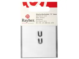 Rayher Wachsbuchstaben U silber 9mm 2Stueck