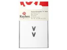 Rayher Wachsbuchstaben V silber 9mm 2Stueck