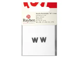 Rayher Wachsbuchstaben W silber 9mm 2Stueck