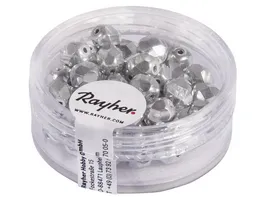 rayher Glas Schliffperle 6mm Brillant Silber