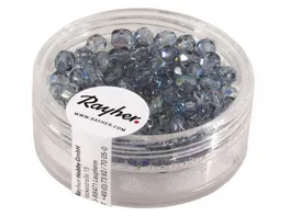 rayher Glas Schliffperle 4mm Blaugrau