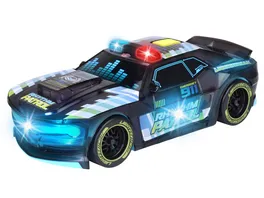 Dickie Spielzeugauto Rhythm Patrol mit Lichtwechsel Musik STREETS N BEATZ Polizeiauto mit Friktionsmotor 20 cm inkl Batterien