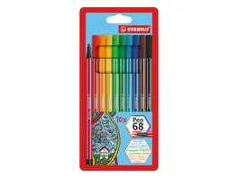 STABILO Premium Fasermaler STABILO Pen 68 10er Pack mit 10 verschiedenen Farben